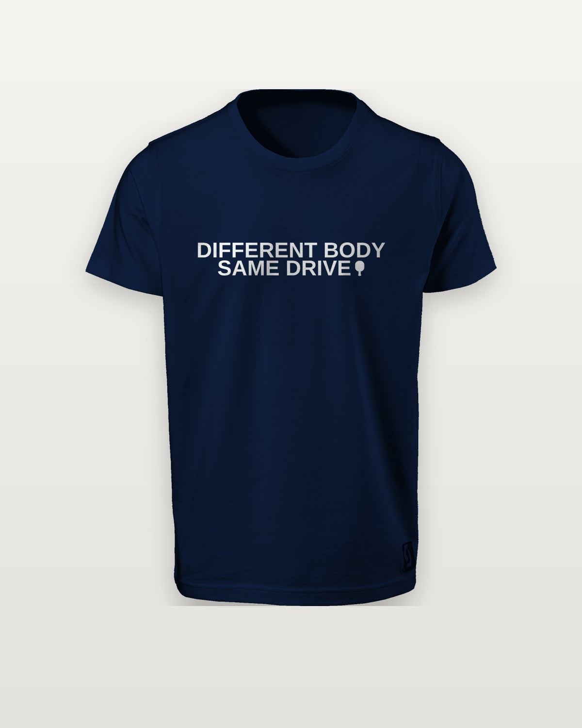 Different Body Same Drive tee, navy catalog